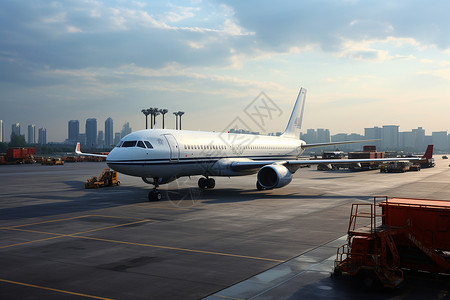机场上的运输机机场上的航空飞机背景