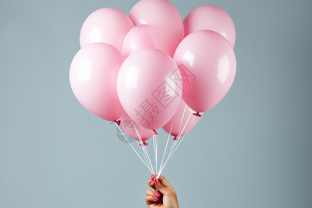 浪漫的粉色气球背景图片