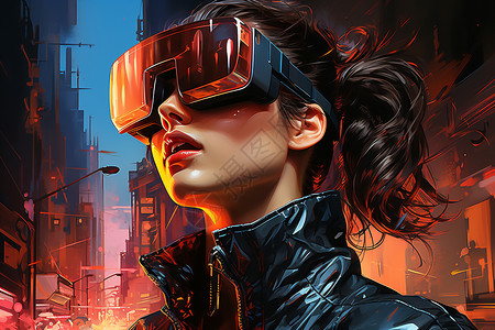 未来科技感VR眼镜背景图片