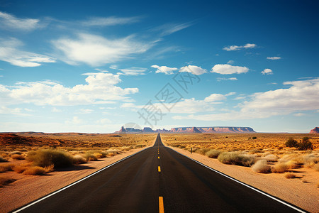 公路穿过沙漠背景图片