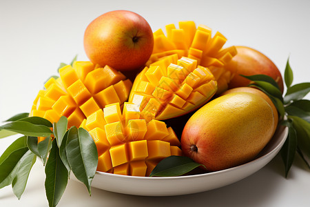 餐盘中的芒果水果图片