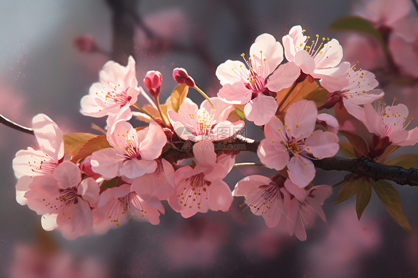 树枝上盛开的樱花图片
