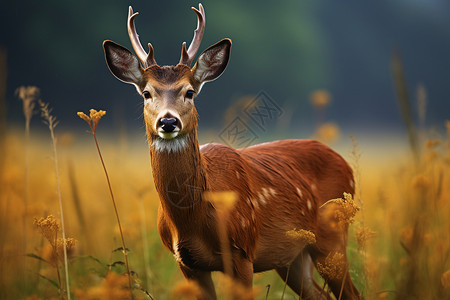 高草地上的鹿图片