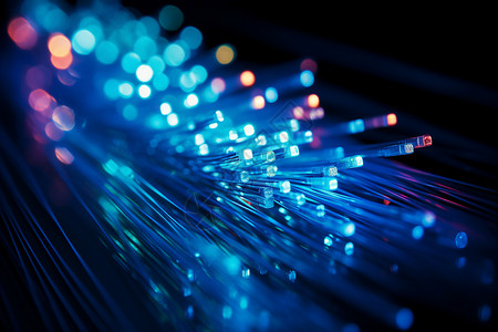 电信电缆数码世界中的光纤传输设计图片