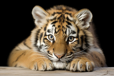 一只小老虎可爱的小老虎背景