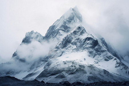 云端的雪山图片