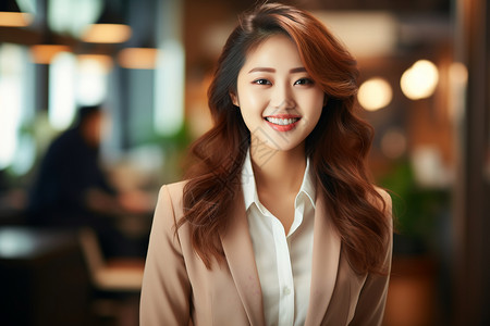 年轻的亚洲职场女性背景图片