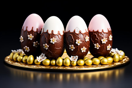 手工制作的巧克力彩蛋背景图片