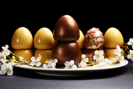 庆祝复活节的巧克力蛋背景图片