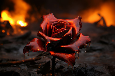 浪漫深红色玫瑰背景图片
