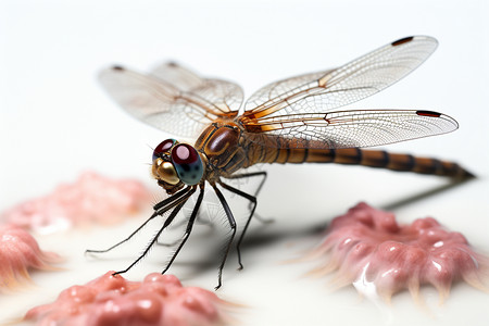 飞翔蜻蜓蜻蜓的近距离特写镜头背景