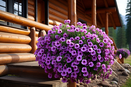 生机勃勃的紫色花球装饰图片
