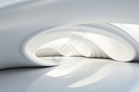 3D设计白色曲线现代建筑设计图片