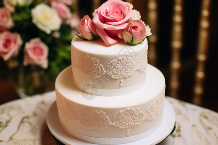 精美甜点浪漫婚礼蛋糕背景