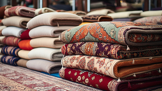 土耳其地毯古老手工针织的地毯背景
