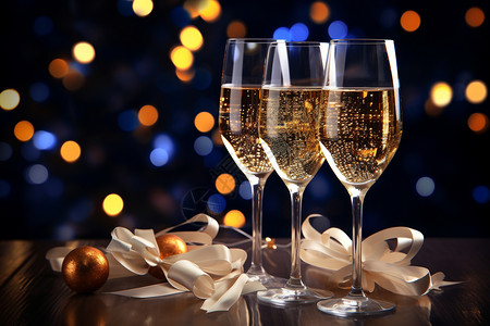 庆祝派对上的香槟酒杯背景图片