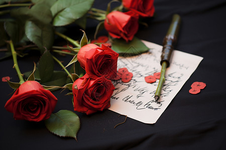 盛开的红色玫瑰花图片