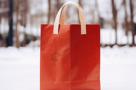 简洁的红色购物袋图片