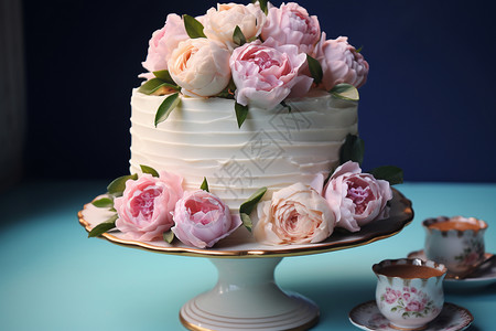 玫瑰鲜花蛋糕图片