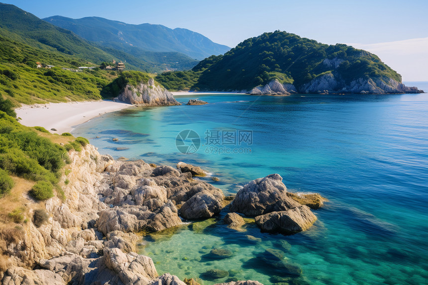 希腊美丽的海滩图片