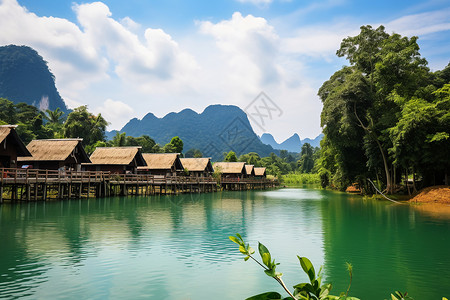 绿波荡漾的湖面背景