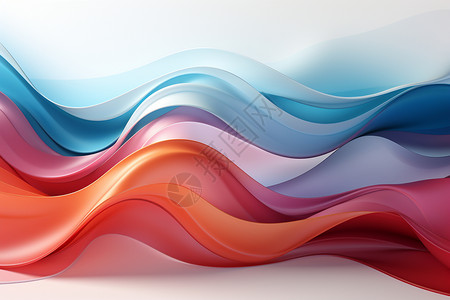 彩色波纹丝带多彩的波浪形状背景
