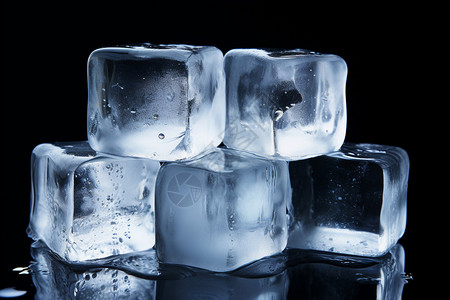 冰冻的立方体冰块背景图片