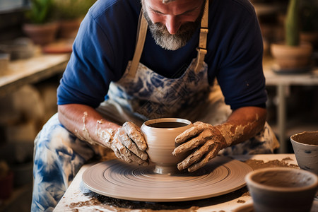 陶艺大师陶瓷制作高清图片