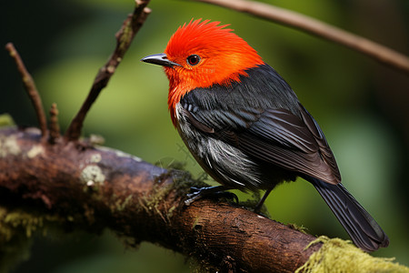 愤怒红色小鸟栖息的一只小鸟背景