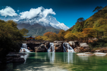 极美的瀑布风景图片