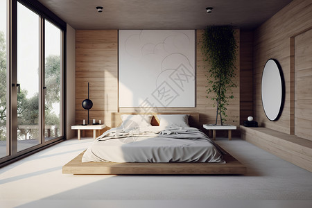 现代化大床卧室图片