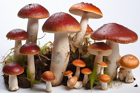 棕色的野生蘑菇图片