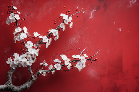 墙角美丽的梅花图片