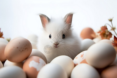喜庆彩蛋中的兔子图片