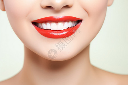 女子洁白的牙齿背景图片