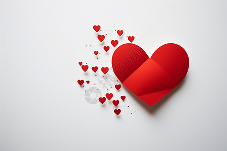 心形折纸浪漫的心形背景设计图片
