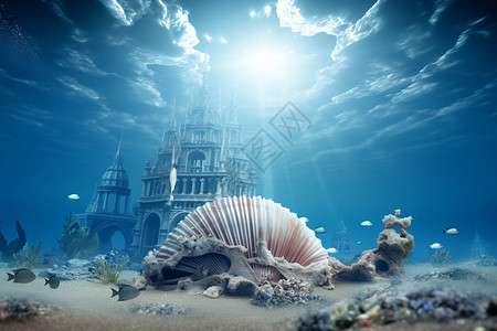 梦幻的海底建筑图片