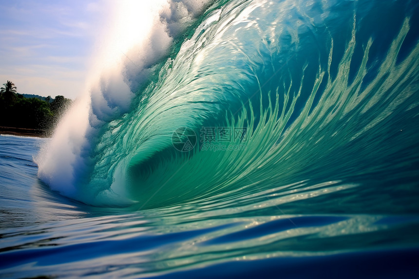 强劲的海洋巨浪图片