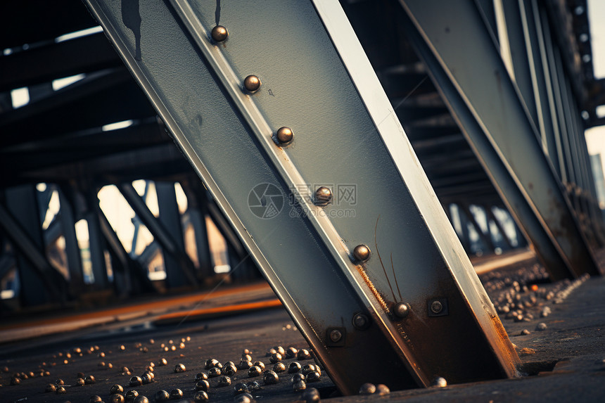 生锈的铁桥工程图片