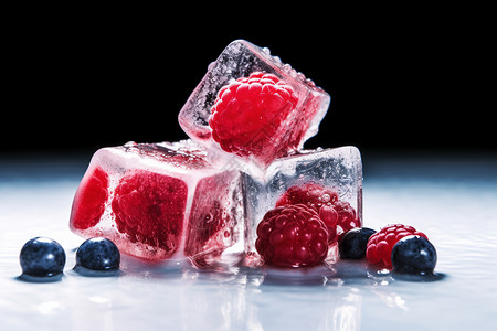 冰冻的水果世界图片