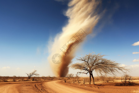 沙漠中扬起的沙尘图片