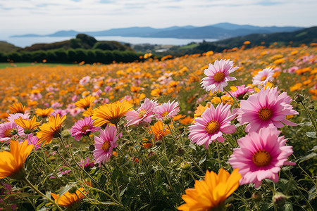 荷兰菊花海背景