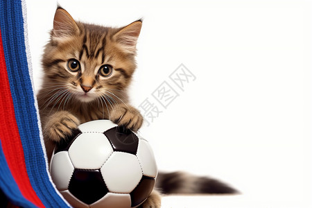 开心玩球的小猫背景