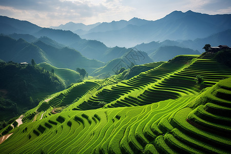 龙脊梯田背景图片