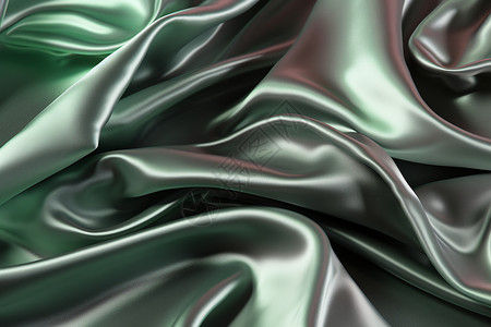 柔软材质绿色与银色丝绸设计图片