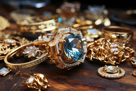 黄金珠宝黄金钻石高清图片