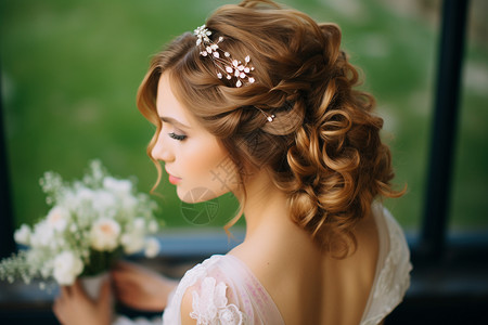 精致新娘的发型图片