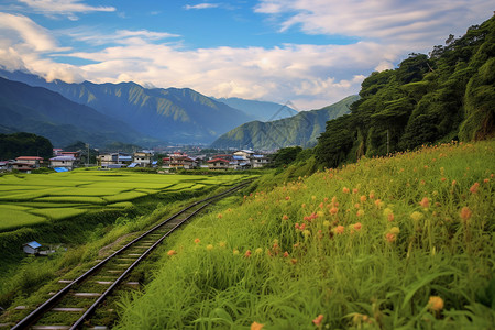 梦幻的夏季田园风光景观图片