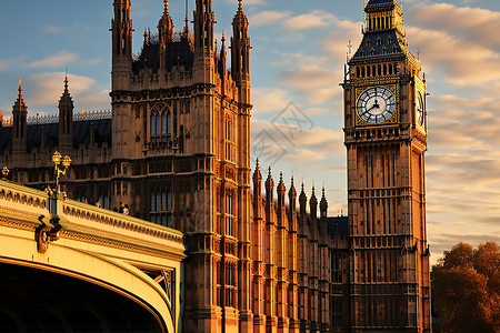 壮丽的伦敦大本钟建筑背景