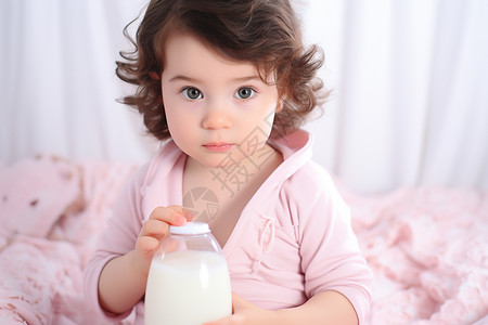 喝奶的小婴儿图片